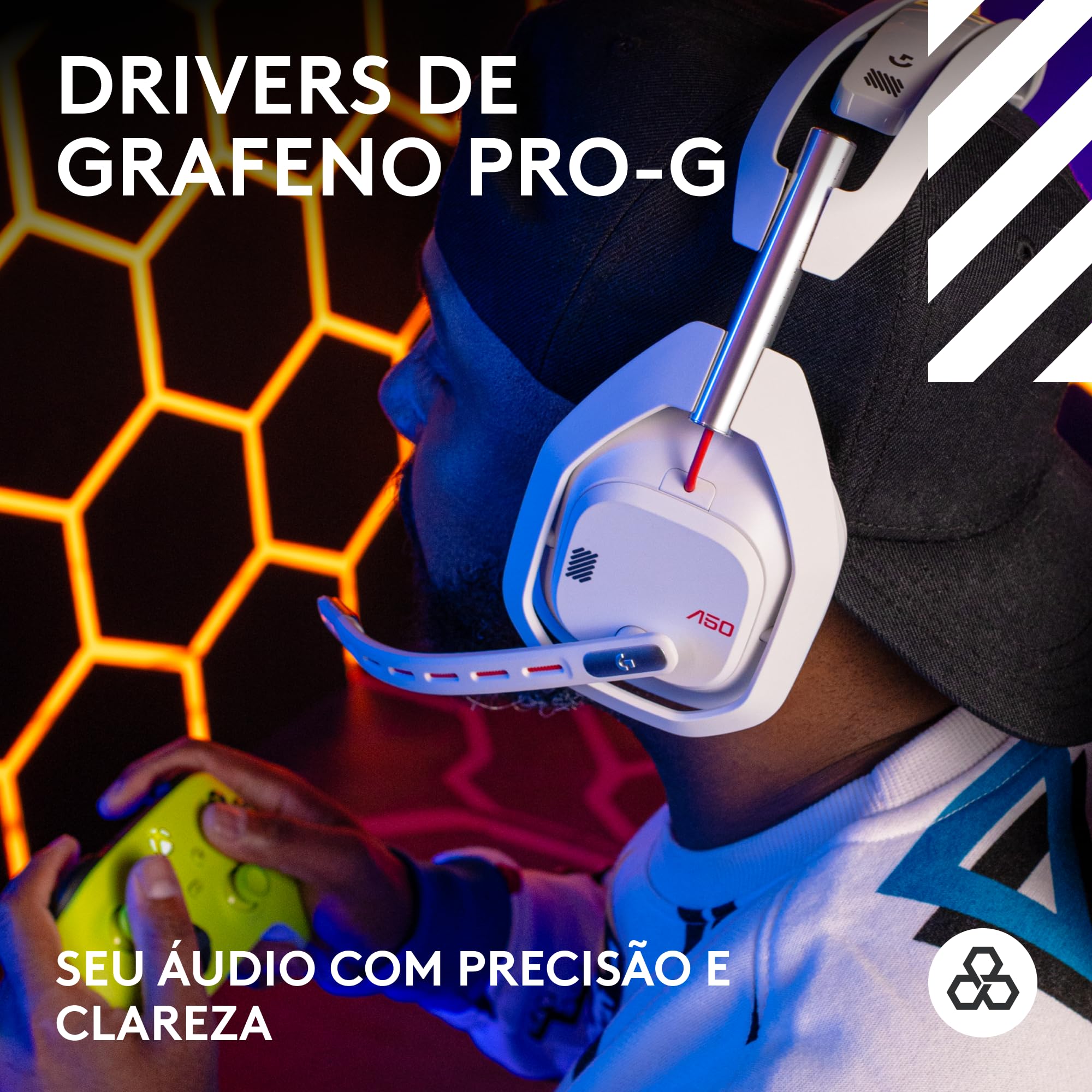 Headset Gamer Sem Fio Logitech G Astro A50 LIGHTSPEED + Base